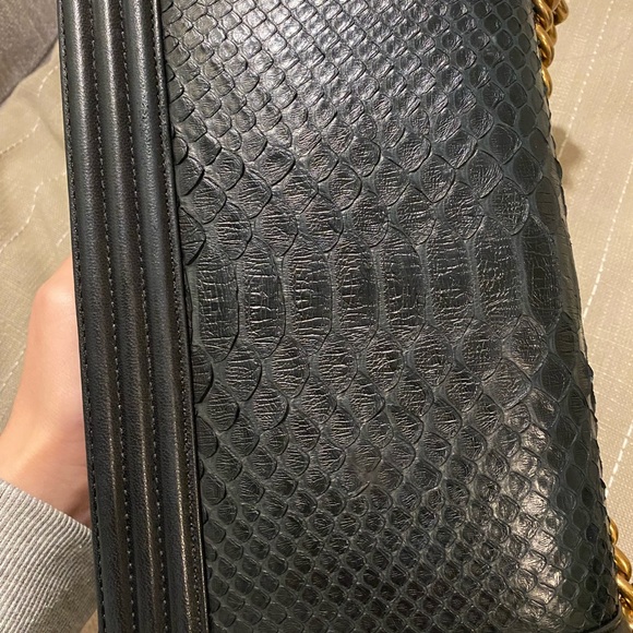 RARE CHANEL BOY (medium) -Python - Picture 8 of 14